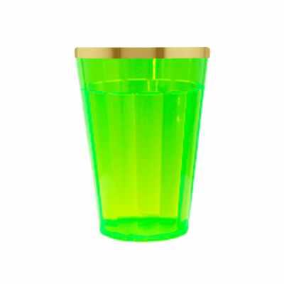 Copo Lagoinha Verde Neon Com Borda 190 ml