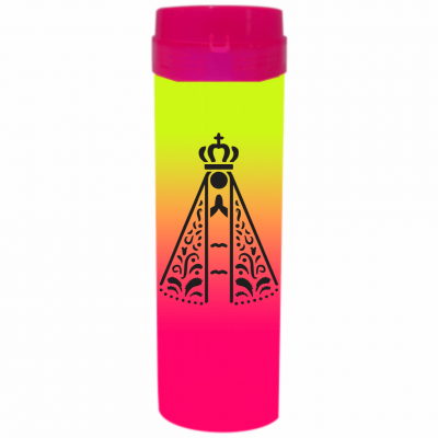 Coqueteleira Nossa Senhora Jateado Bicolor Amarelo x Rosa 480ml