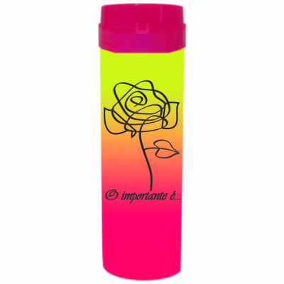 Coqueteleira O Importante e a Rosa Bicolor Amarelo x Rosa 480ml