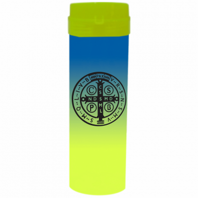 Coqueteleira São Bento Jateado Bicolor Azul x Amarelo 480ml