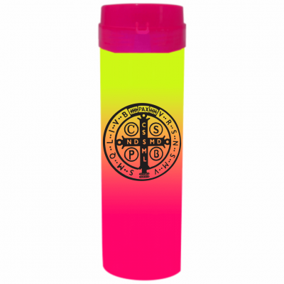 Coqueteleira São Bento Jateado Bicolor Amarelo x Rosa  480ml