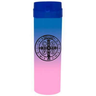 Coqueteleira São Bento Jateado Bicolor Azul x Rosa Bebê 480ml