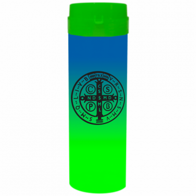 Coqueteleira São Bento Jateado Bicolor Azul x Verde 480ml