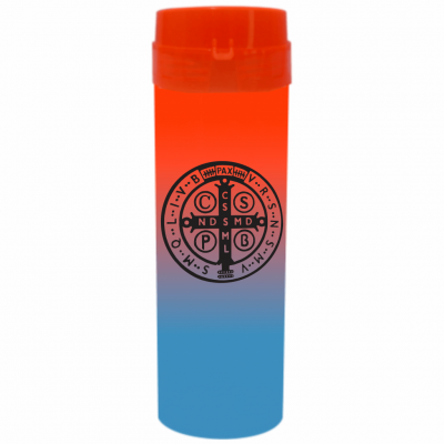 Coqueteleira São Bento Jateado Bicolor Laranja x Azul 480ml