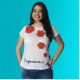 Camisa O Importante é a Rosa Branca com Várias Rosas