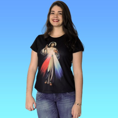 Camisa Jesus Misericordioso Preta