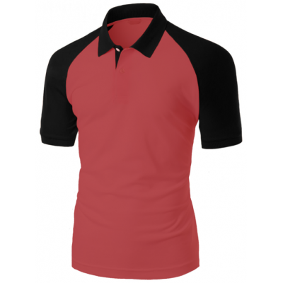 Camisa Polo Raglan Lisa Bordô e Preto 