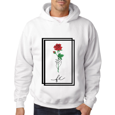 Moletom Fé com Rosas - Branco