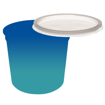 Pote Descartável 250 ml Jateado Bicolor Azul Royal x Azul Tiffany Personalizado