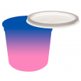 Pote Descartável 1 Litro Jateado Bicolor Azul Royal x Rosa Fluor Personalizado