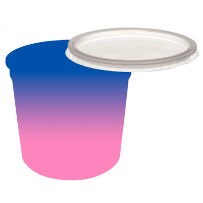 Pote Descartável 1 Litro Jateado Bicolor Azul Royal x Rosa Fluor Personalizado
