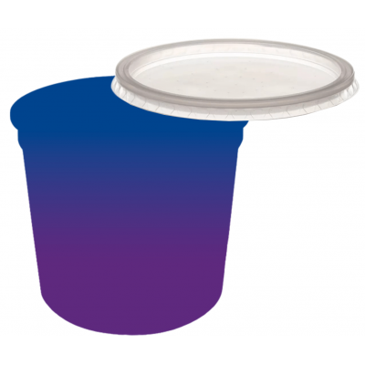 Pote Descartável 750 ml Jateado Bicolor Azul Royal x Roxo Fluor Personalizado