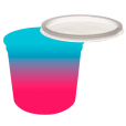 Pote Descartável 1 Litro Jateado Bicolor Azul Tiffany x Rosa Fluor Personalizado