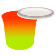 Pote Descartável 1 Litro Jateado Bicolor Laranja Fluor x Amarelo Fluor Personalizado