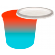 Pote Descartável 1 Litro Jateado Bicolor Laranja Fluor x Azul Tiffany Personalizado