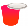 Pote Descartável 1 Litro Jateado Bicolor Rosa Fluor x Laranja Fluor Personalizado