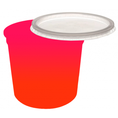 Pote Descartável 250 ml Jateado Bicolor Rosa Fluor x Laranja Fluor Personalizado