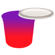 Pote Descartável 1 Litro Jateado Bicolor Roxo Fluor x Vermelho Fluor Personalizado