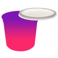 Pote Descartável 1 Litro Jateado Bicolor Roxo Fluor x Rosa Fluor Personalizado