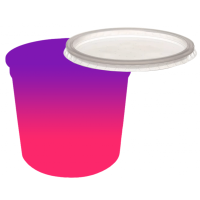 Pote Descartável 750 ml Jateado Bicolor Roxo Fluor x Rosa Fluor Personalizado