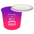 Pote Descartável 750 ml Jateado Bicolor Roxo Fluor x Rosa Fluor Personalizado