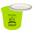 Pote Descartável 750 ml Jateado Fosco Amarelo Fluor Personalizado