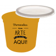 Pote Descartável 750 ml Jateado Fosco Amarelo Ouro Personalizado