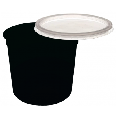 Pote Descartável 500 ml Jateado Fosco Preto Personalizado