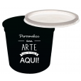 Pote Descartável 500 ml Jateado Fosco Preto Personalizado