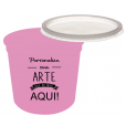 Pote Descartável 750 ml Jateado Fosco Rosa Bebê Personalizado