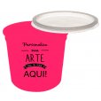 Pote Descartável 750 ml Jateado Fosco Rosa Fluor Personalizado