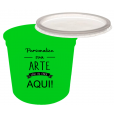 Pote Descartável 250 ml Jateado Fosco Verde Fluor Personalizado