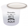 Pote Descartável 1 Litro Jateado Branco Personalizado