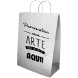 Sacola Kraft  branca com alça retorcida, 18x10x30.