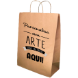 Sacola Kraft  com alça retorcida, 12x8,5x22.