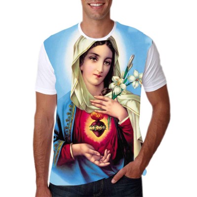 Camisa Sagrado Coração De Maria Frente Total