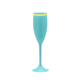 Taça de Champanhe Azul Bebê com Borda 190 ml