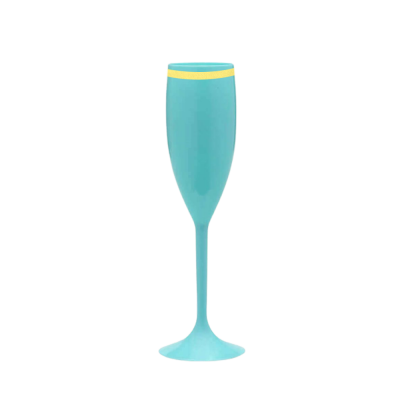 Taça de Champanhe Azul Bebê com Borda 190 ml