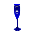 Taça de Champanhe Azul Royal com Borda 190 ml