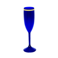 Taça de Champanhe Azul Royal com Borda