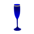 Taça de Champanhe Azul Royal com Borda 190 ml