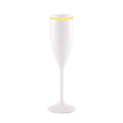 Taça de Champanhe Branca com Borda 190 ml