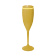 Taça de Champanhe Dourada com Borda 190 ml