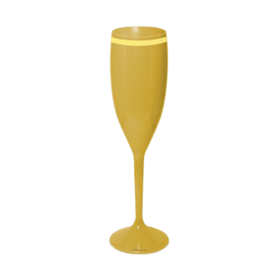 Taça de Champanhe Dourada com Borda 190 ml