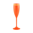 Taça de Champanhe Laranja com Borda 190 ml
