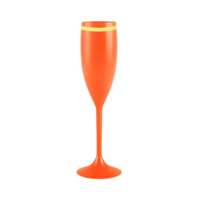 Taça de Champanhe Laranja com Borda 190 ml
