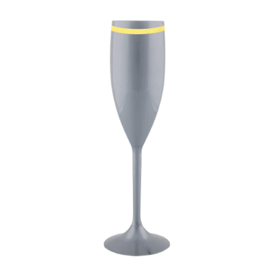 Taça de Champanhe Prata com Borda 190 ml
