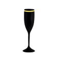 Taça de Champanhe Preta com Borda 190 ml