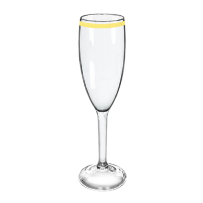 Taça de Champanhe Transparente com Borda 190 ml