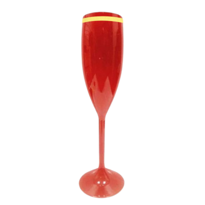 Taça de Champanhe Vermelha com Borda 190 ml